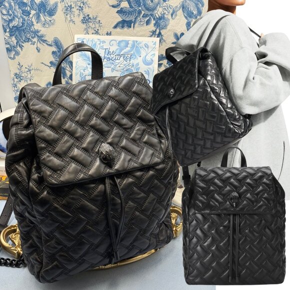 ? KURT GEIGER LONDON ? NWOT Kensington Drench Backpack, Black Quilted Leather main image 14
